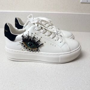 Kurt Geiger London Laney Leather Embellished Eye Family Matching Platform Sneake